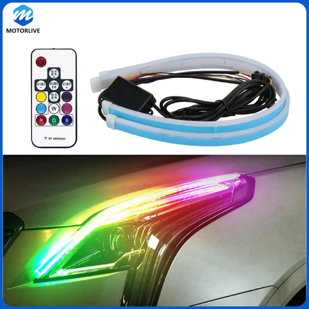 2 buah strip lampu sein LED RGB 30cm  lampu berjalan siang hari  lampu sein DRL  lampu berkendara LE