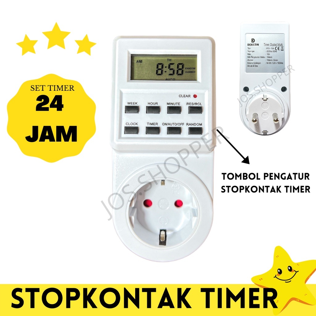 STOP KONTAK TIMER DIGITAL TIMER SWITCH OTOMATIS WEEKLY 24 HOURS PROGRAMME TIMER DEXICON