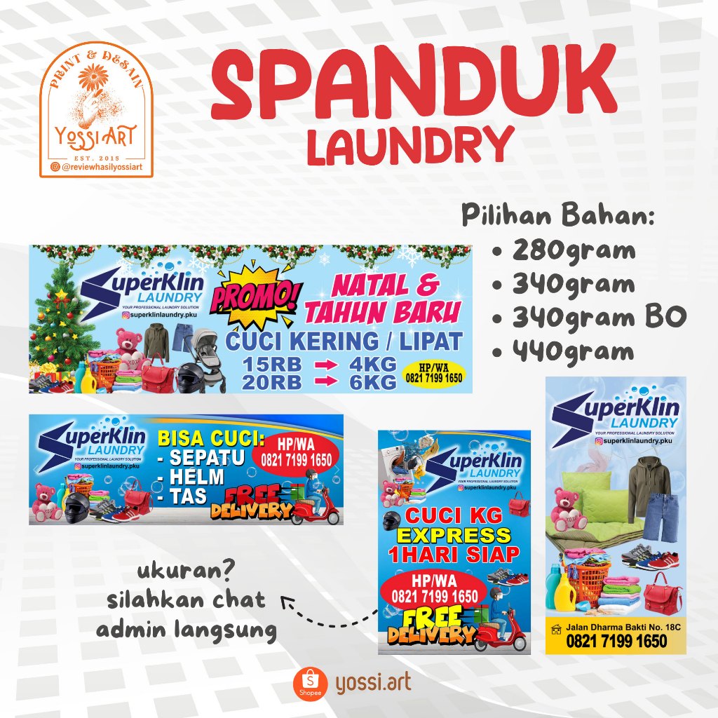 SPANDUK LAUNDRY BAJU (FREE DESAIN)