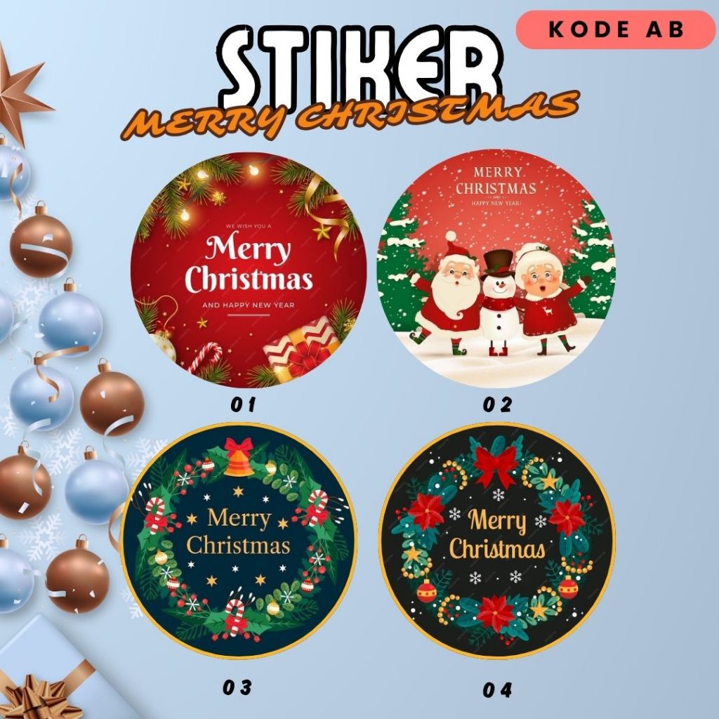 STIKER TOPLES NATAL CHRISTMAS STIKER KUE KERING XMAS