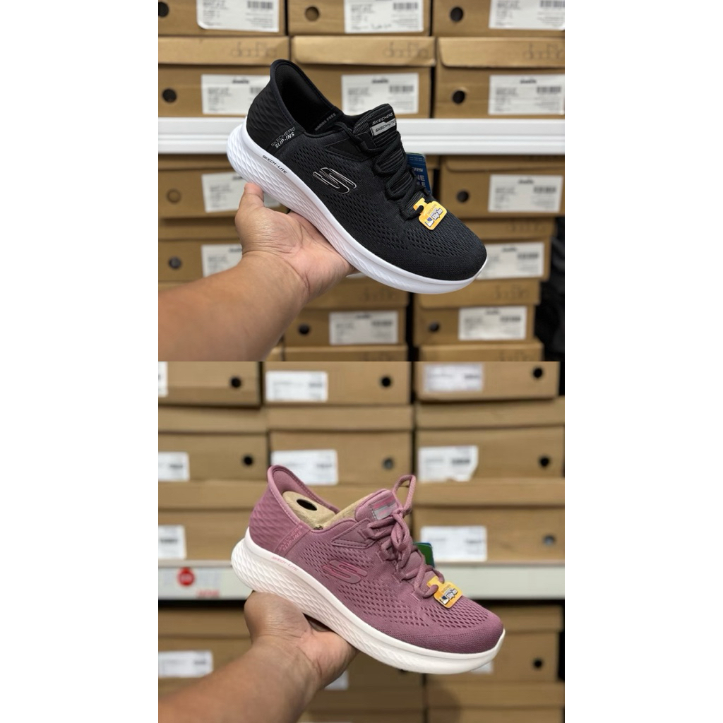SEPATU SLIP INS WANITA SKECHERS SKECH LITE PRO NATURAL BEAUTY DARK MAUVE SKE150012 ORIGINAL BNIB SHO