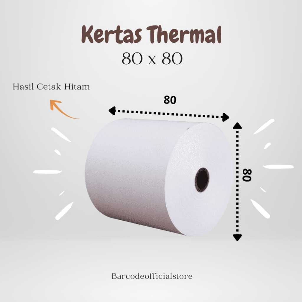 kertas struk thermal 80x80  termal register kasir 80x80 ekonomis