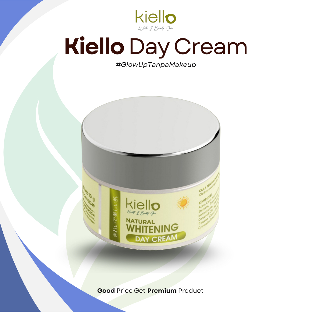 KIELLO Day Cream Natural Whitening 10gr Skincare Glowing Tanpa Makeup