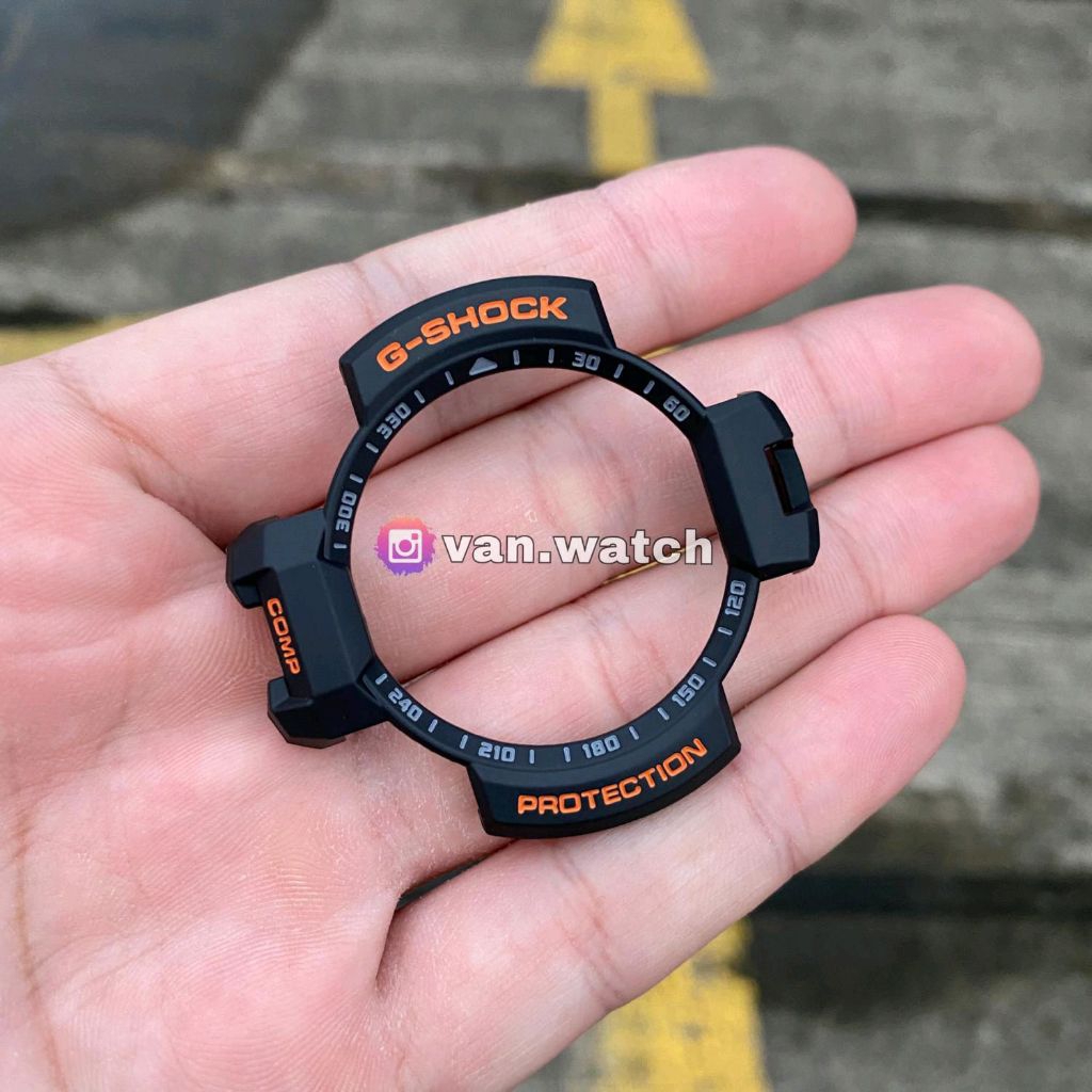 Bezel CASIO G-SHOCK GA 1000-4A Fit To GA 1100 HITAM ORIGINAL Tulisan Orange