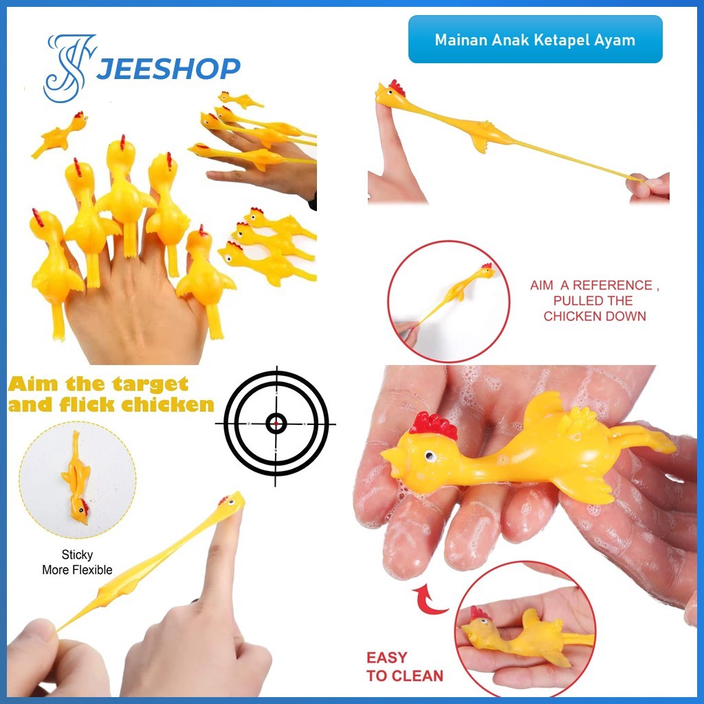 Mainan Ketapel Anak Ayam Mainan Tembak Ketapel Ayam Tempel Dinding Finger Toy Sticky