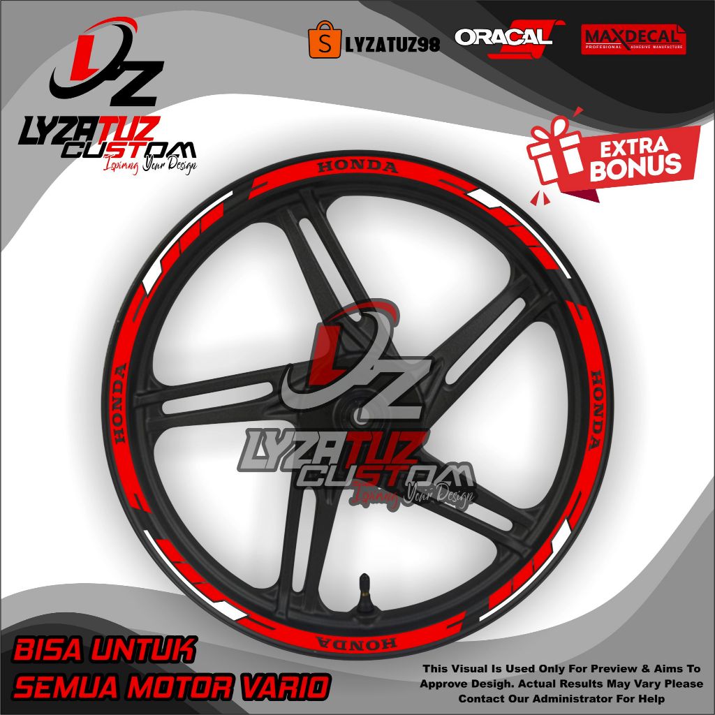 Aksesoris Stiker Cutting Sticker List Velg Motor Honda Vario 125 Vario 150 new Vario 110 Terbaru Lis