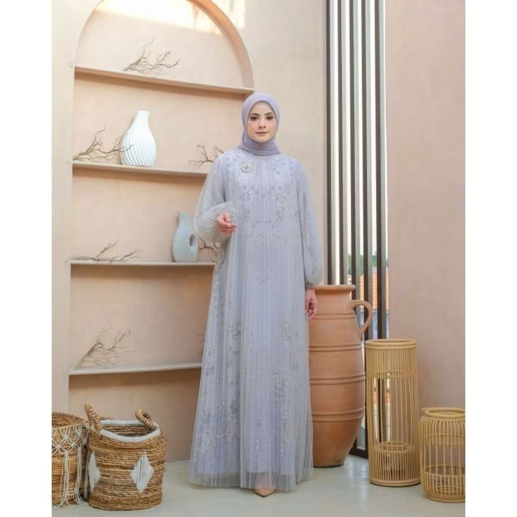 Tiara Dress Ratu Aisyah Elegan - Gamis Lebaran Original - Dress Lebaran Premium