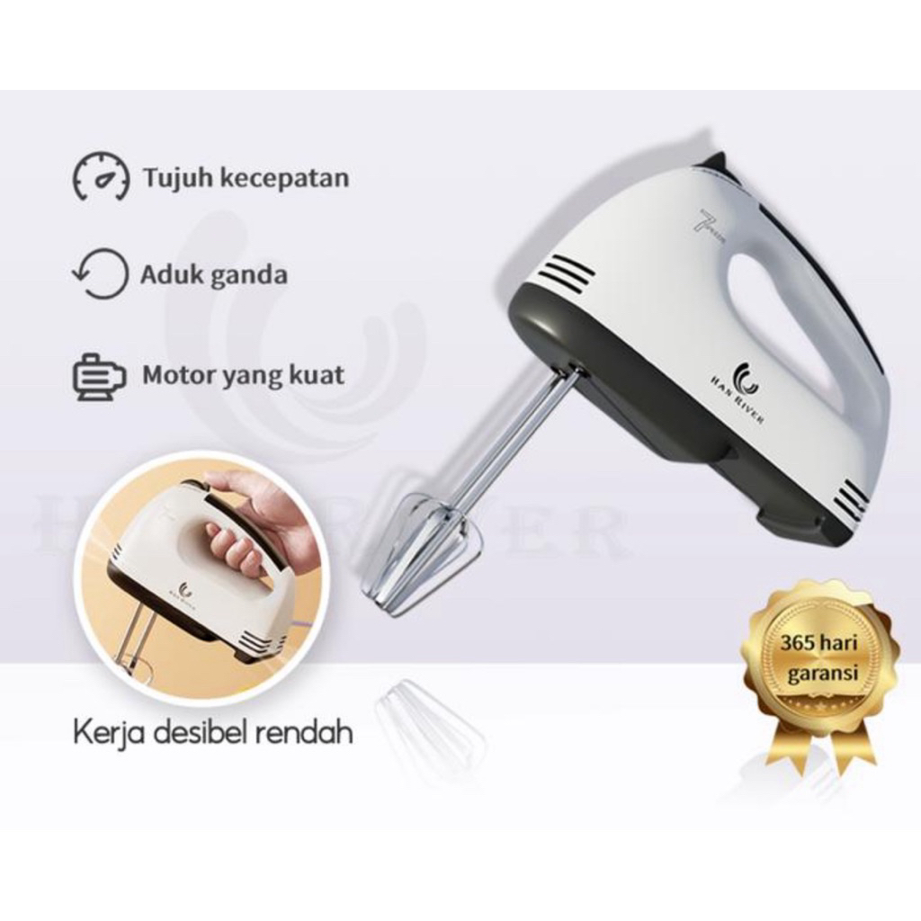 Han River Mixer/Hand Mixer HRDDQ03WT 7 kecepatan