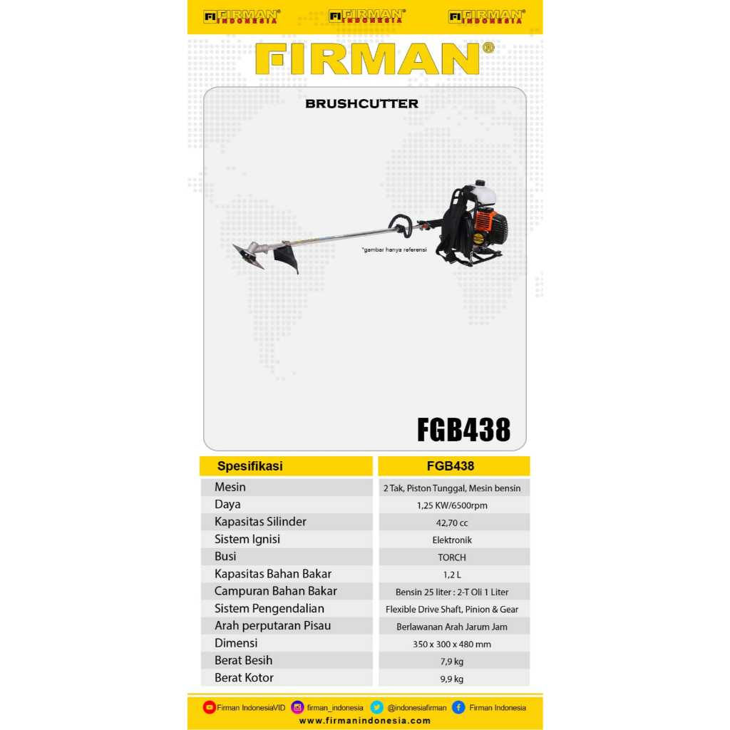 Mesin Babat Rumput Mesin Potong Rumput Firman FGB438-4T/ FGB438/ FGB 528/ FGB 338 MFI/ FGB 388 FI