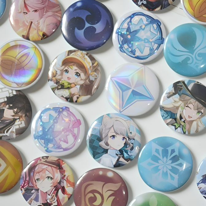 Genshin Impact themed pin button/badge set. merchandise genshin impact event cosplay.