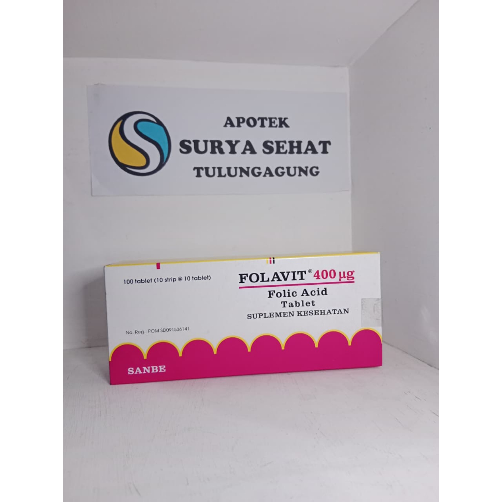 Folavit 400 mg ( folic Acid ) tablet suplemen kesehatan