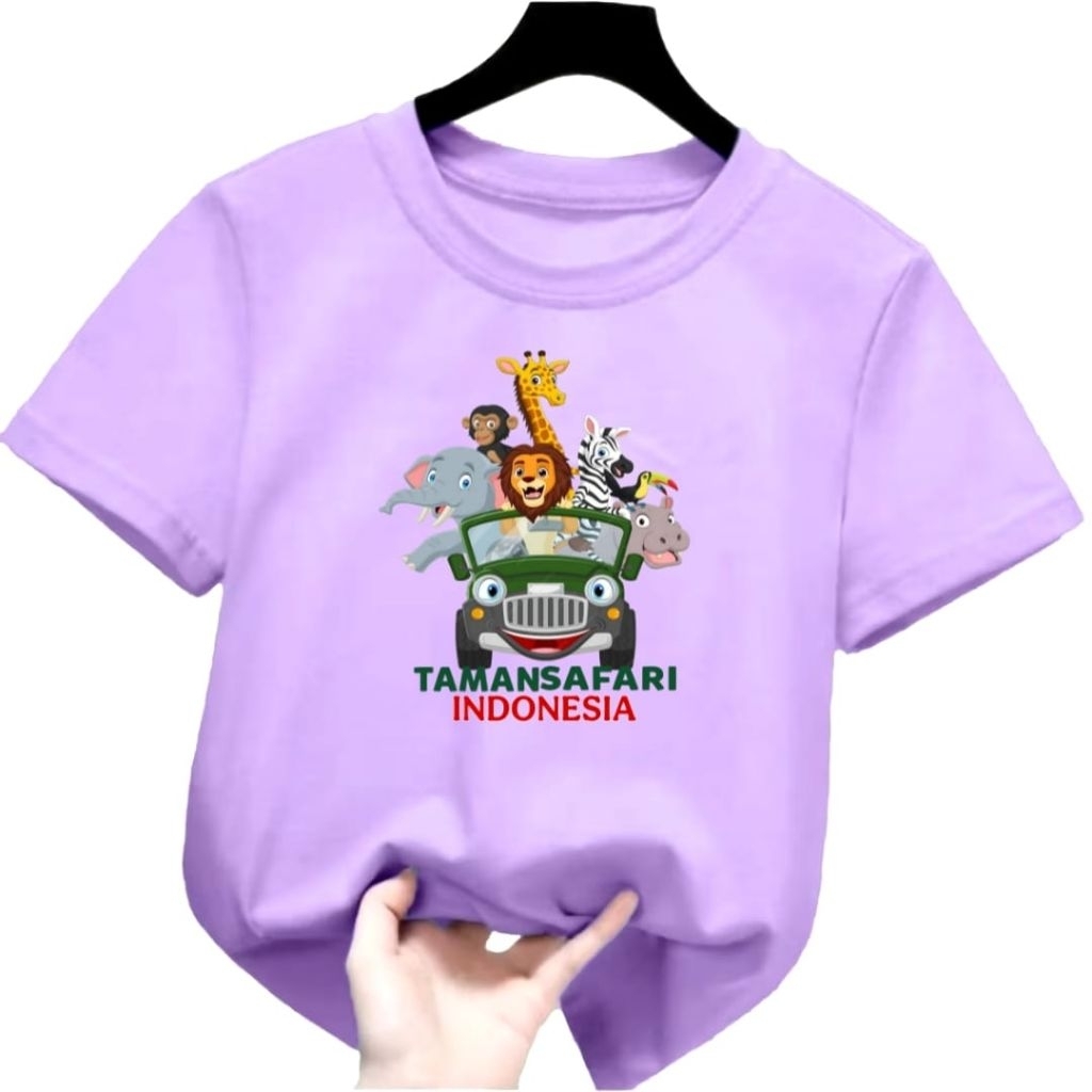 Baju kaos atasan anak remaja Dan dewasa motip TAMAN SAFARI