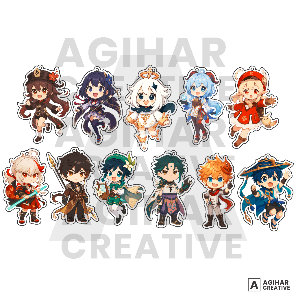 Gantungan Kunci Keychain Genshin Impact Bahan Akrilik Print UV Laser Cutting Key Chain Ganci | KLEE 