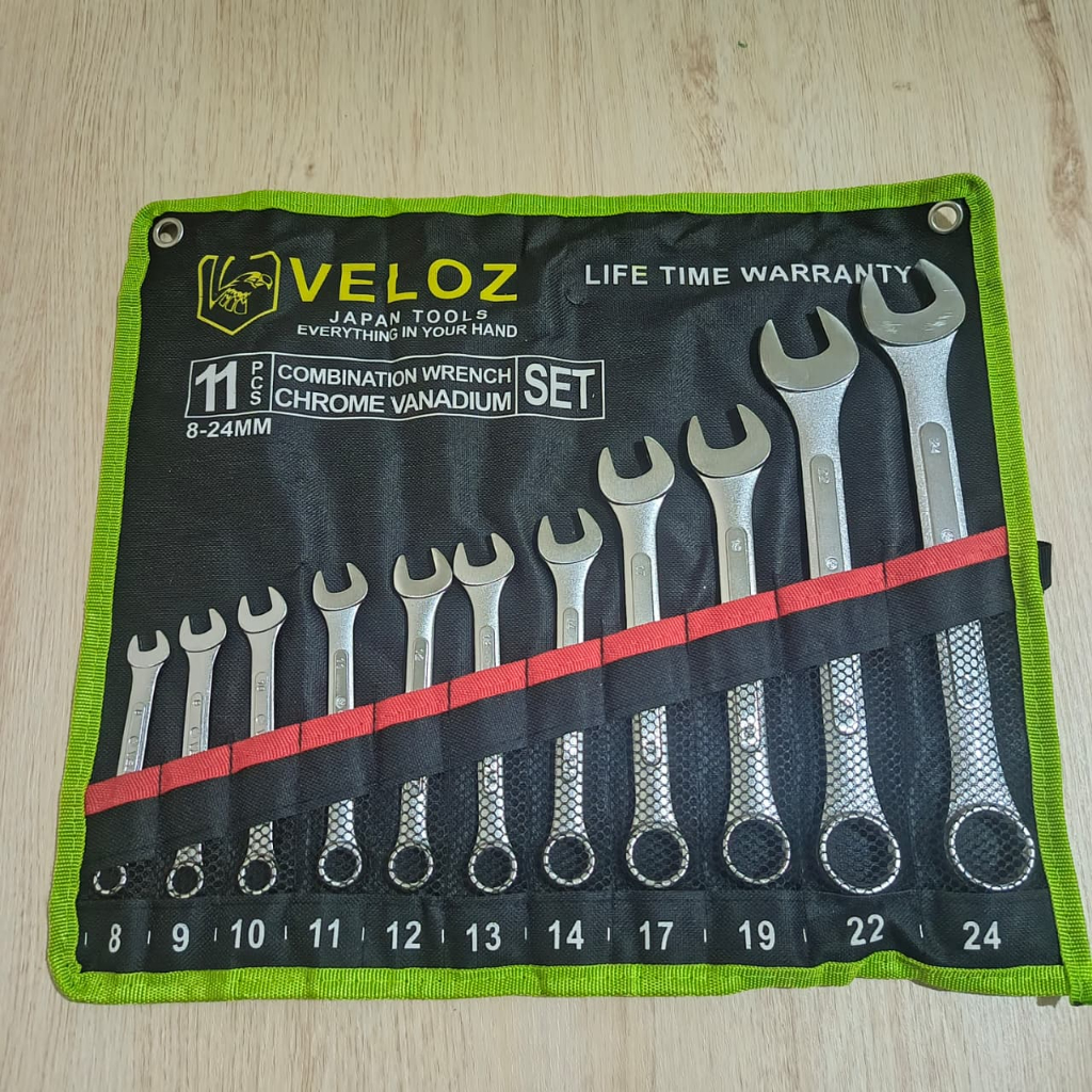 KUNCI RING PAS VELOZ 11 PCS 8-24 MM / Kunci Pas Ring Set VELOZ Lengkap 1 Set