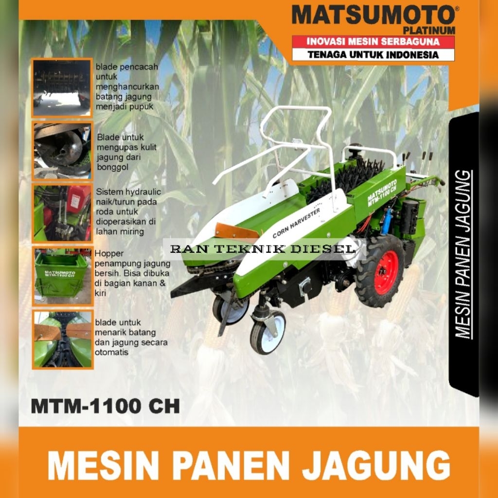 Mesin Panen Jagung MATSUMOTO MTM 1100 CH Kapasitas Besar
