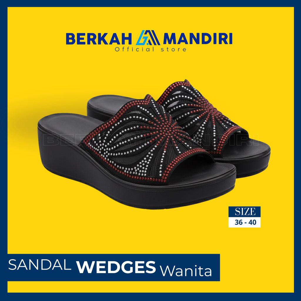 Sandal Wedges Wanita Terbaru 2024 Sandal Pesta Wanita Elegan Empuk Sandal Wanita Kekinian 2024