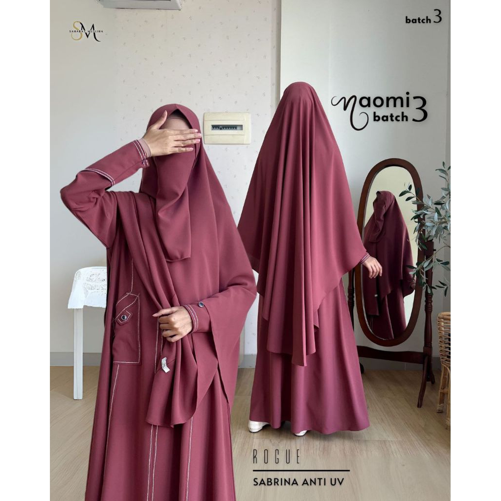 Naomi set Non Pad Jumbo | Gamis Syari | Gamis Set Non Pad