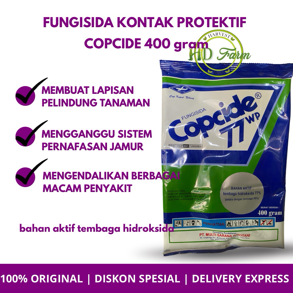 [ORIGINAL] Fungisida Copcide 400 gram | Fungisida Kontak Protektif | Obat Jamur | Pelindung tanaman