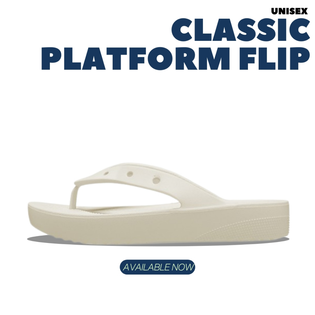 Sandal CrocsDewasa Classic Platform Flip Bone