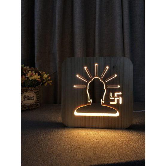 Lampu Tidur Meja LED Motif Buddha Lampu Hias Kamar Sembahyang Pajangan Estetik