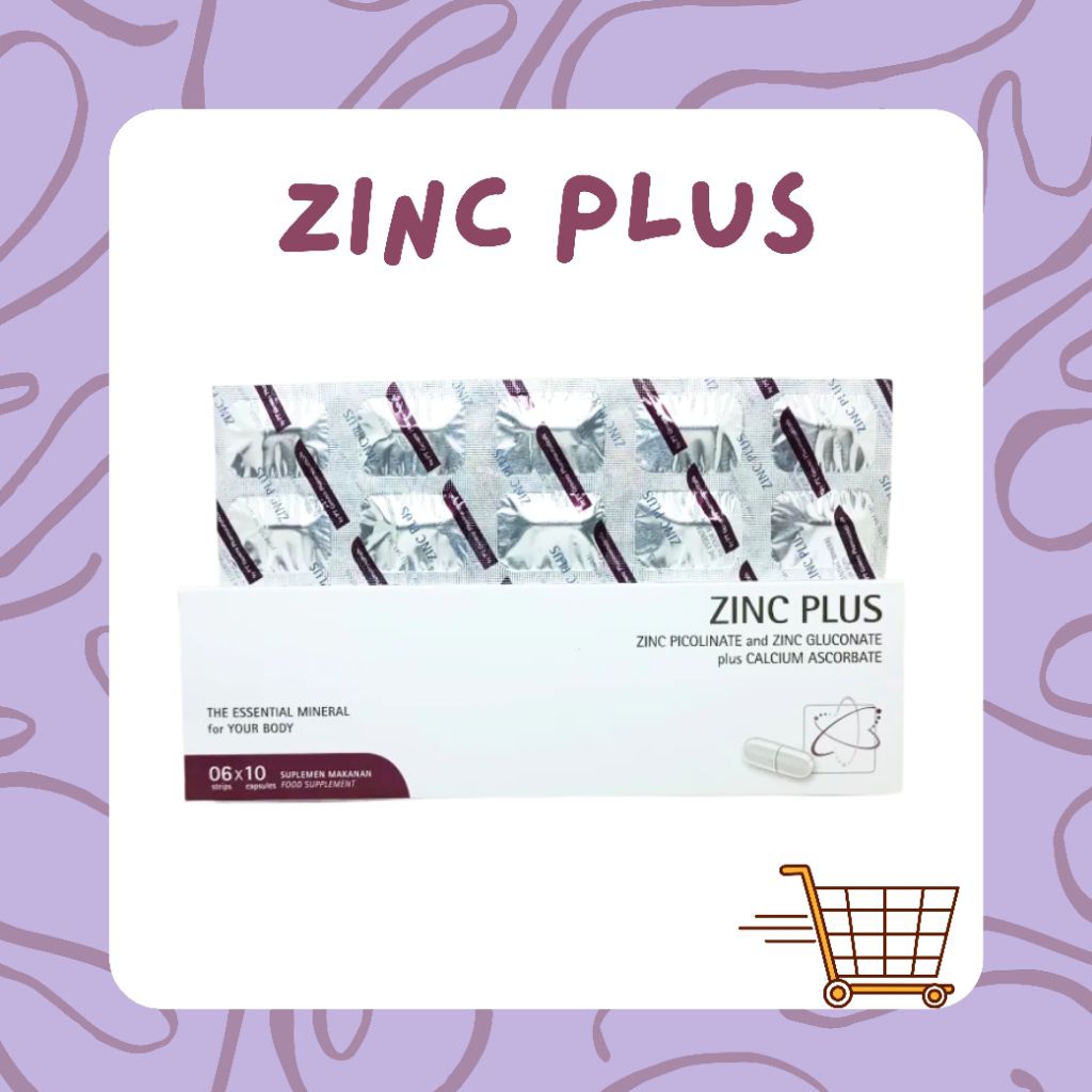 ZINC PLUS Untuk Jerawat Rambut Rontok Vitamin C [1strip] 10 Kapsul