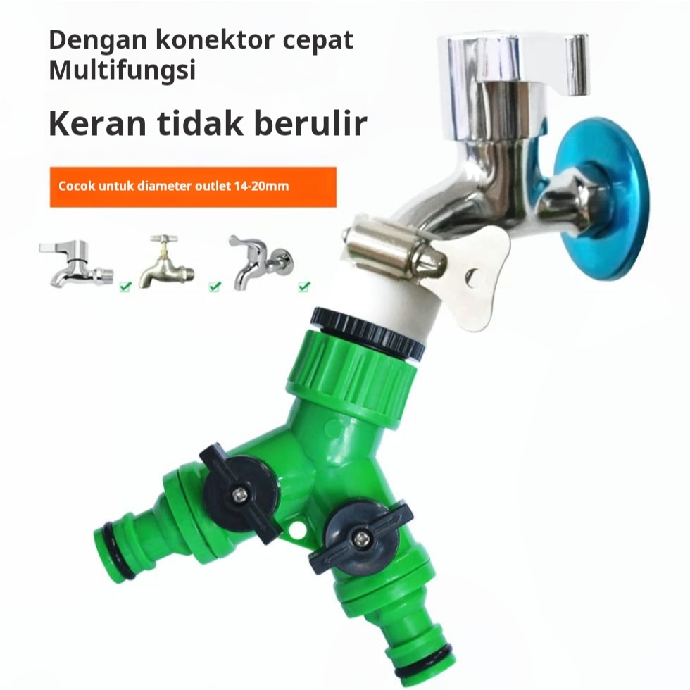 Sambungan Selang Air Kran Polos Cabang 2 / Sambungan Selan…