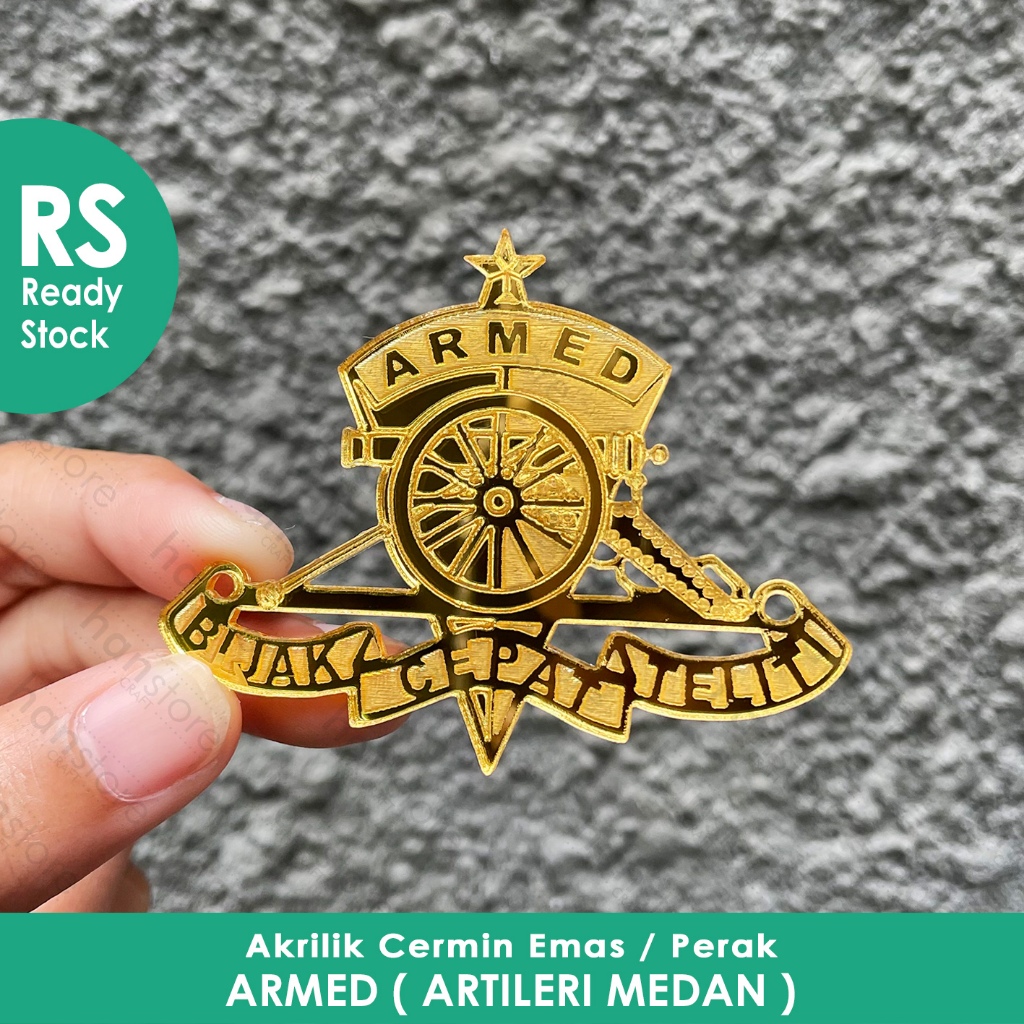 RS 5 / 6 / 7 / 8 / 10 / 12 / 13,5 / 15 cm Logo ARMED ( ARTILERI MEDAN ) / Emblem / Lambang Akrilik C
