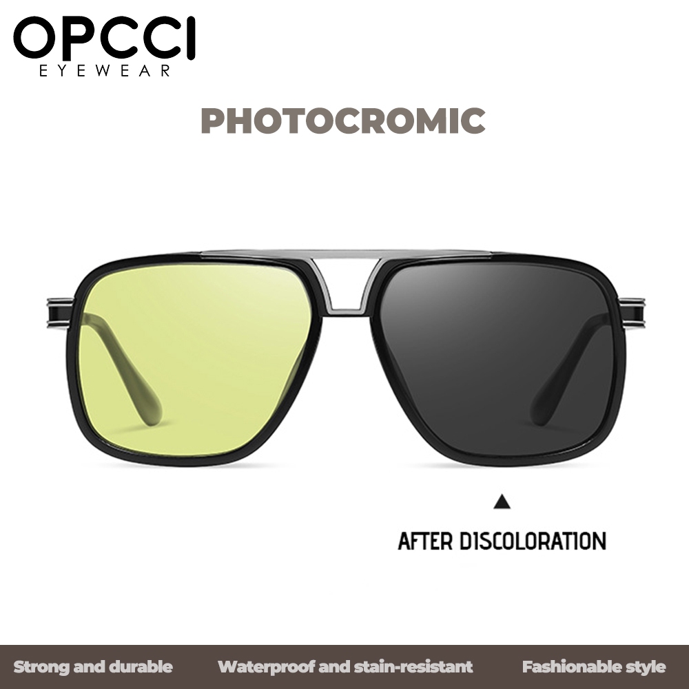 OPCCI Kacamata Sunglasses Polarized Photocromic Bahan TR90+Metal Kokoh Dan Lentur Stylish Unisex 744