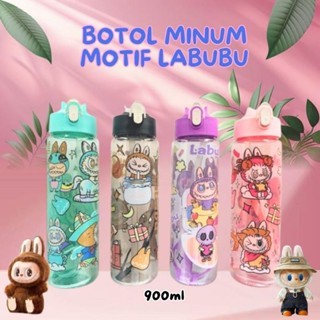 Botol Minum motif Labubu / Botol Minum Bekal Anak Sekolah 900ml / Botol Minum Anak Sekolah