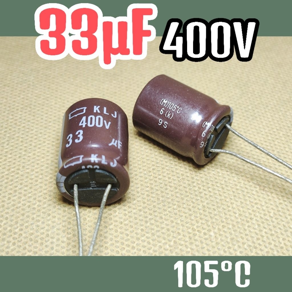 Kapasitor capasitor elko elco 400v 33uf 400v 33 uf 400 v 400volt ORIGINAL