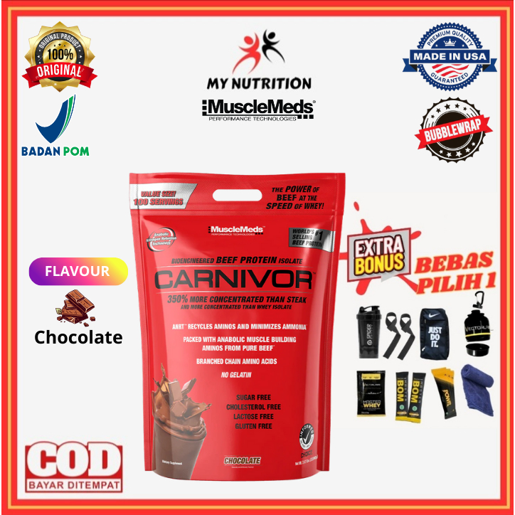 Musclemeds Carnivor 8 lbs Susu Suplemen Gym Fitness Muscle Meds Whey Beef Protein Isolate Concentrat