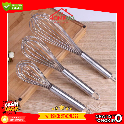 HK Whisker / Pengocok Telur Stainless Steel / Pengaduk Adonan Kue Manual / Whisker Multifungsi