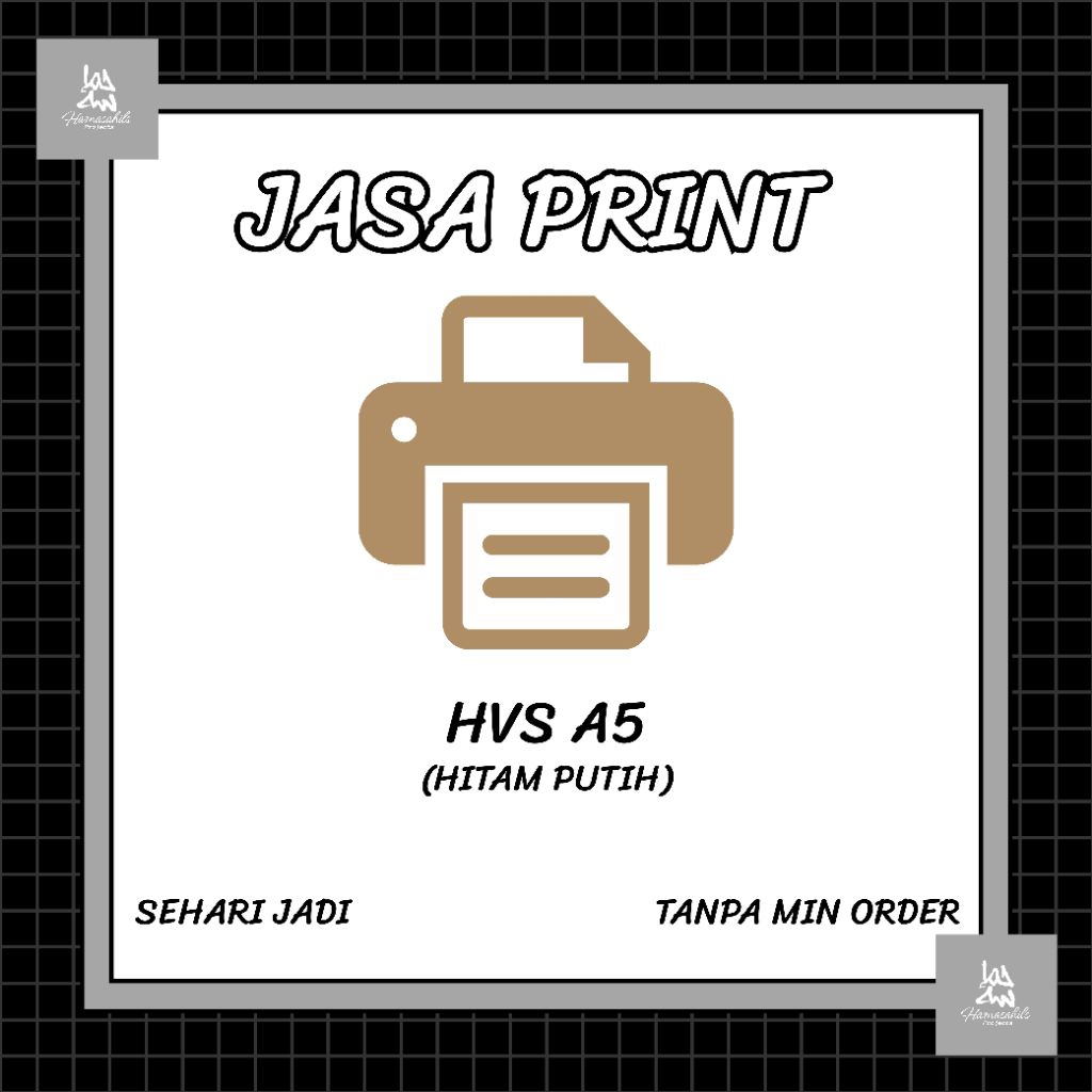 Jasa Print/Cetak HVS A5 (Hitam)