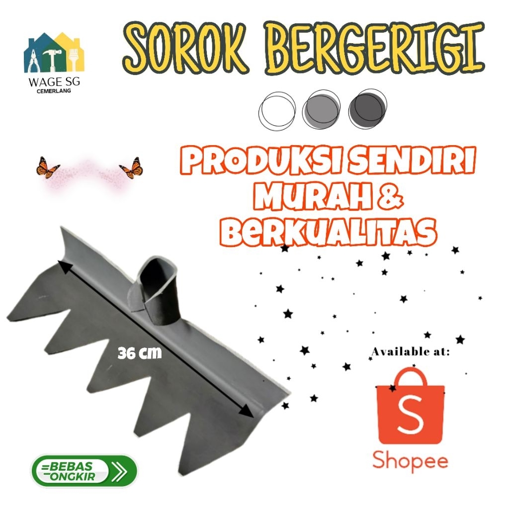 SOROK BERGERIGI/GARUK BERGERIGI PIPA PVC KUALITAS SUPER TANPA GAGANG