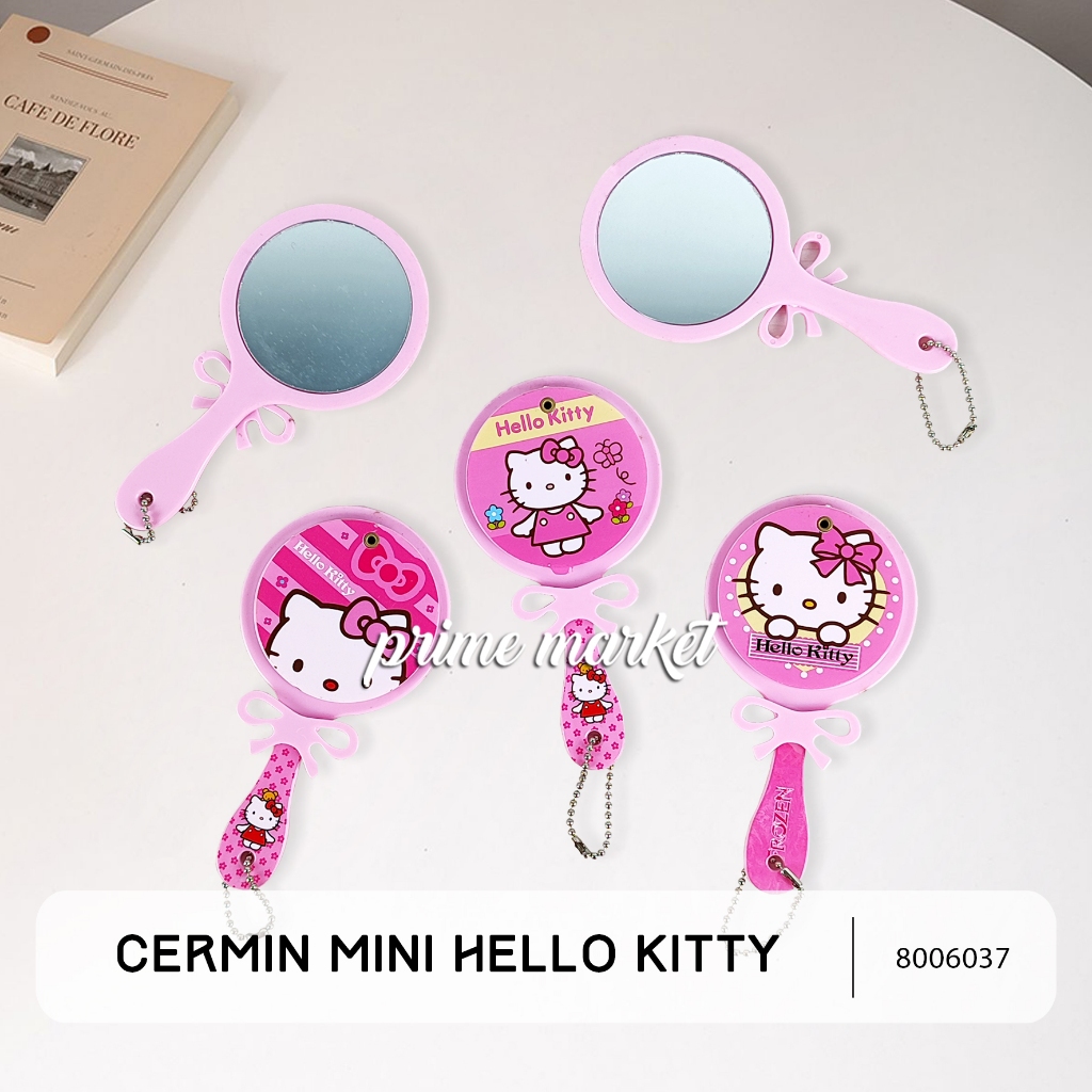 Cermin Mini Motif Lucu Cermin Mini Portabel Cermin Gagang Cermin Lucu Gagang Bulat (8006037)