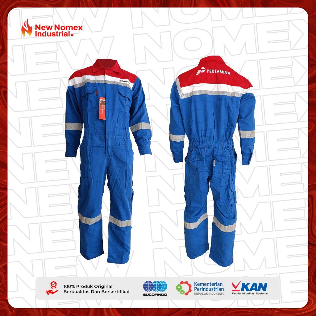 Coverall New Nomex lllA Industrial Wearpack PERTAMINA Anti Api FREE Bendera K3 dan Merah
