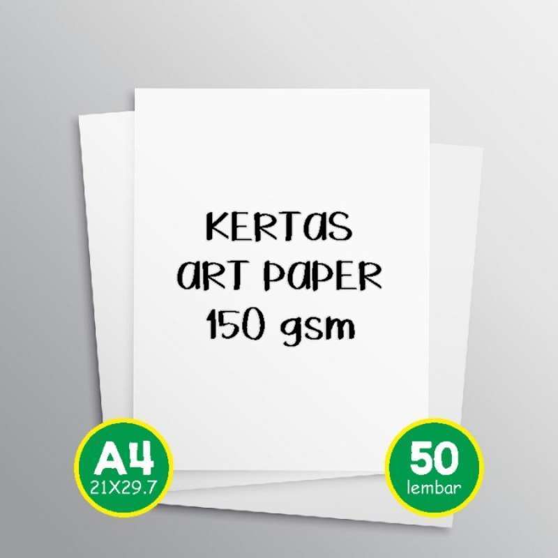 

Kertas art paper 150 gsm A4/F4 isi 50 lembar/Kertas brosur tipis 150 gram