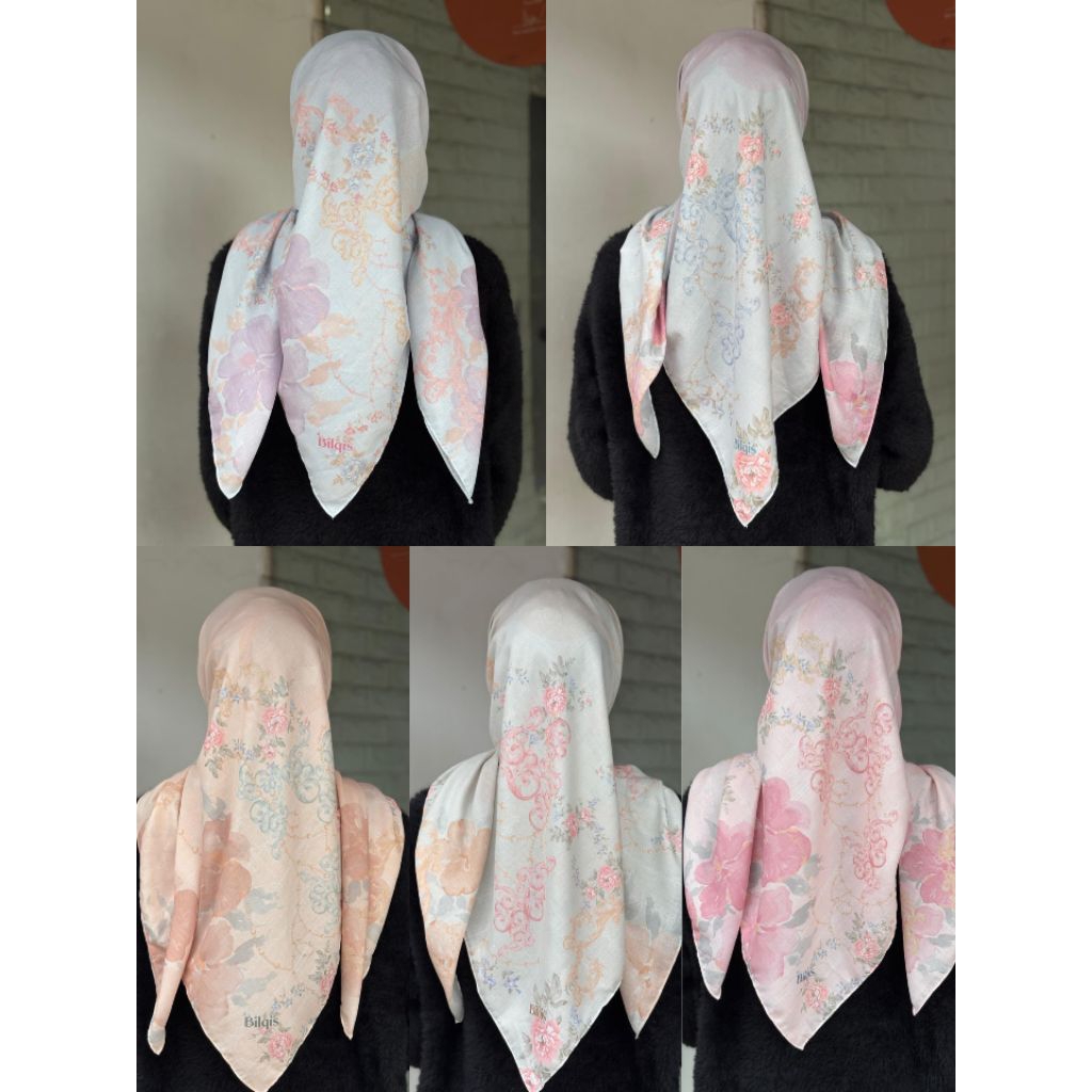Bilqis Original. Hijab Bilqis Bahan Voal Premium. Hijab Bilqis Motif