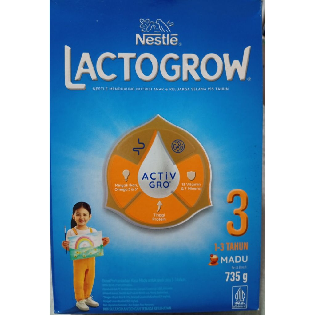

Nestle LACTOGROW PRO ACTiV GRO Usia 3+ 735g Rasa Vanila