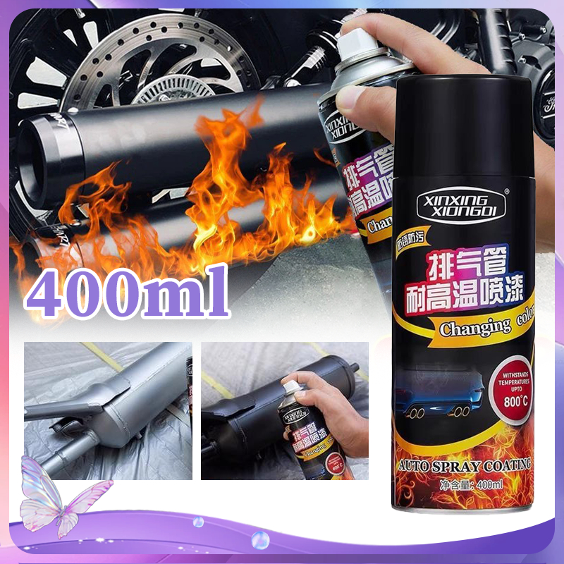 Cat Knalpot Anti Panas Hitam Doff Cat Knalpot Motor Anti Panas Tahan Suhu Tinggi 800 °C Cat Semprot 