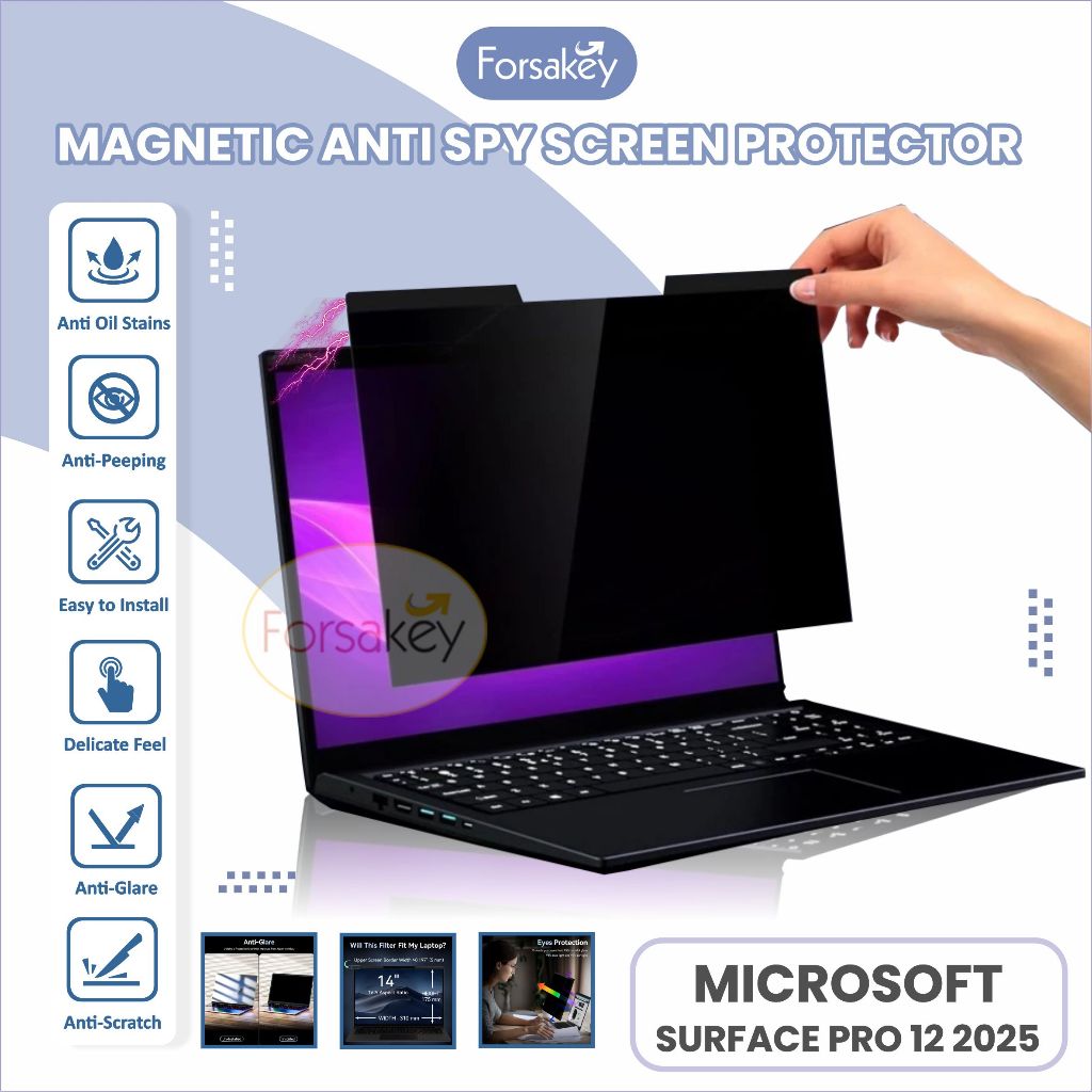 MAGNETIC ANTI SPY for All Laptop 13 13.3 14 15 15.6 Inch Rasio 16:9 16:10 Screen Guard Protector Ant