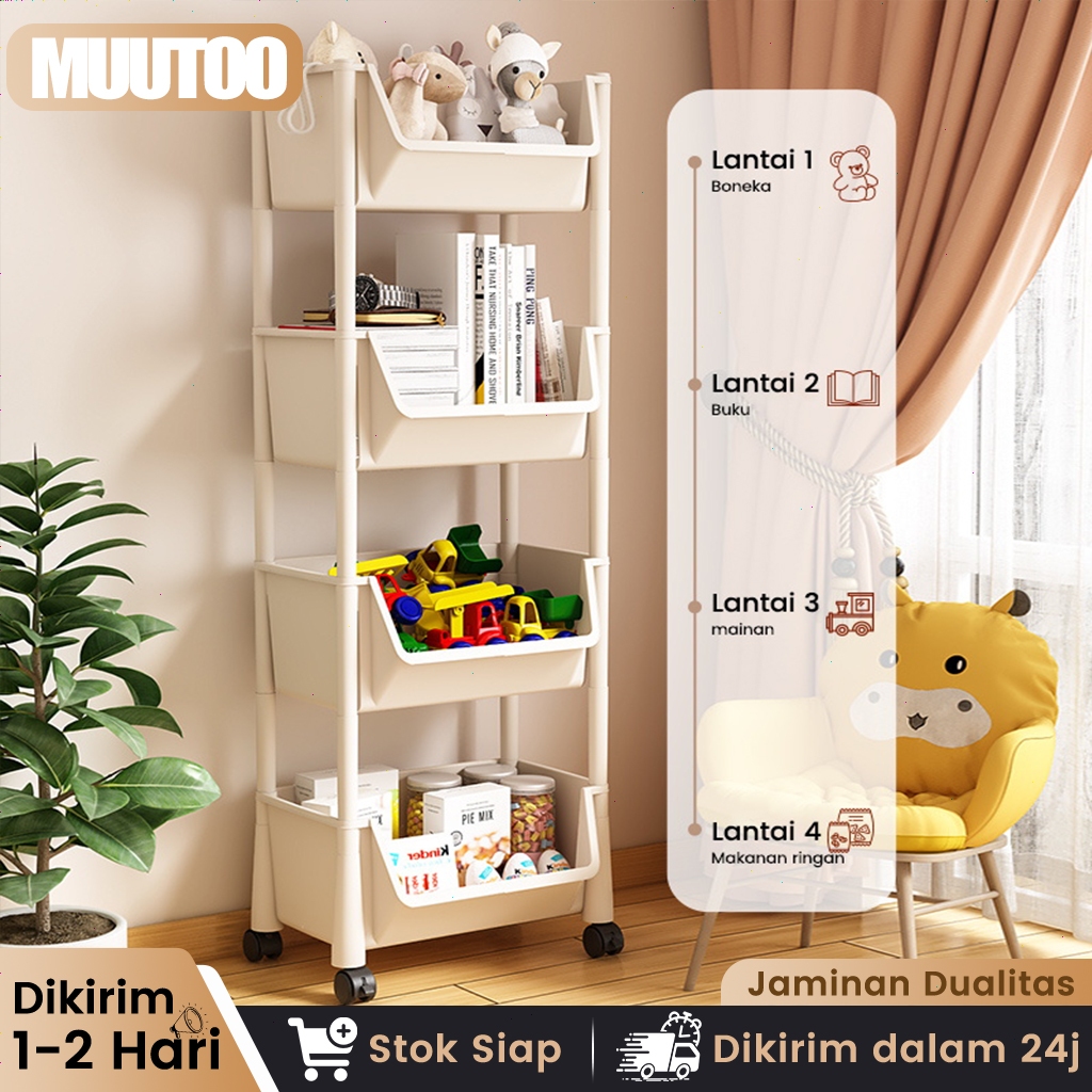 MUUTOO Rak susun serbaguna Rak buku Rak mainan anak Rak plastik susun Rak susun bayi lucu Rak buku s