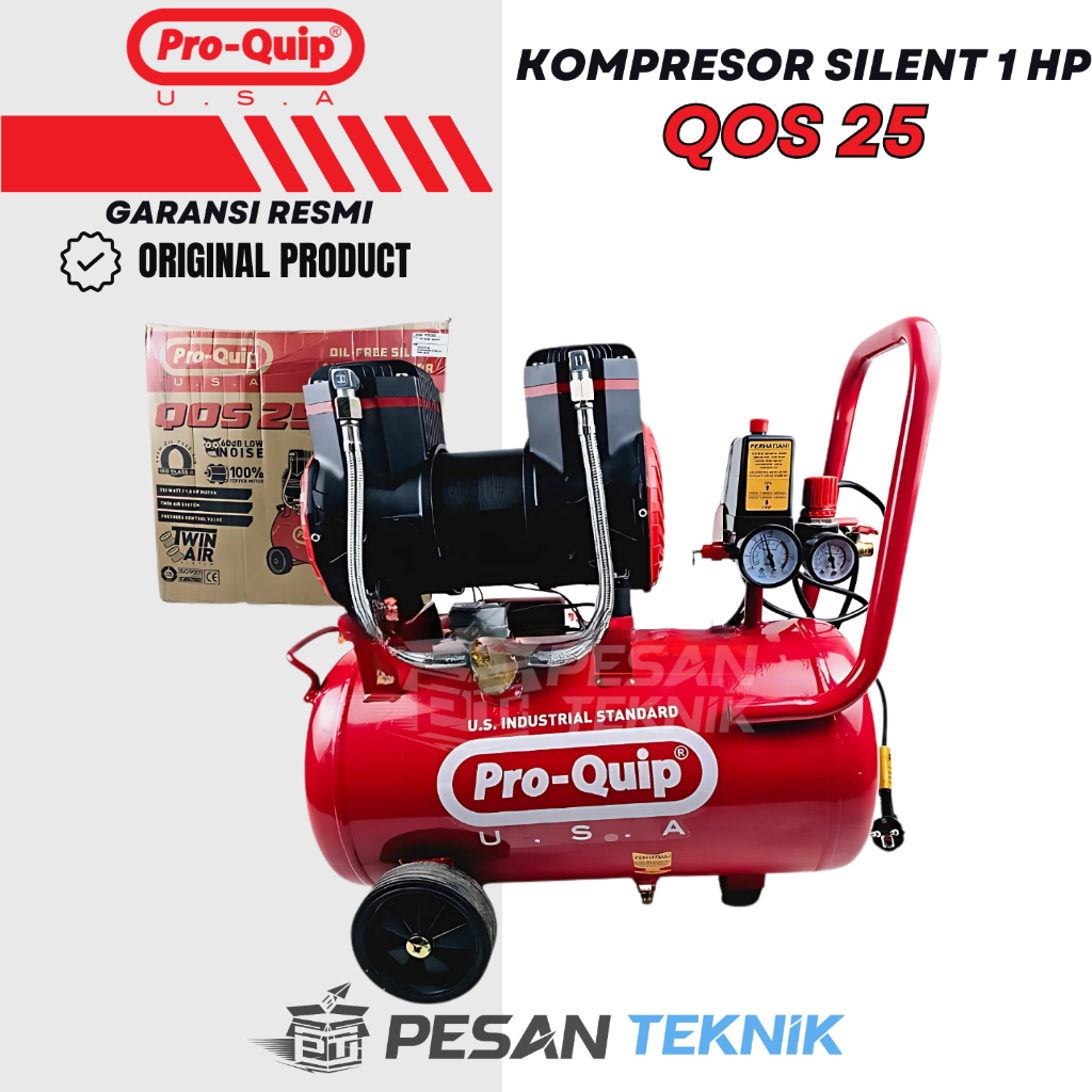 Mesin kompresor silent oilless compressor 1HP PROQUIP QOS25