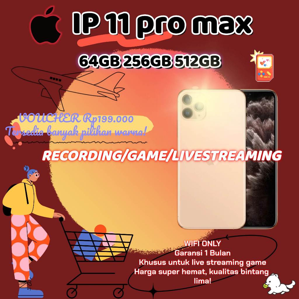 iPhone 11 Pro Max Indonesia Ready Stock, Apple iP11 Pro Max 64/256/512GB, Second