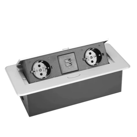 Colokan Adaptor Meja Kantor Komputer Colokan Tanam Meja 2 Lubang Usb Colokan Tanam Meja