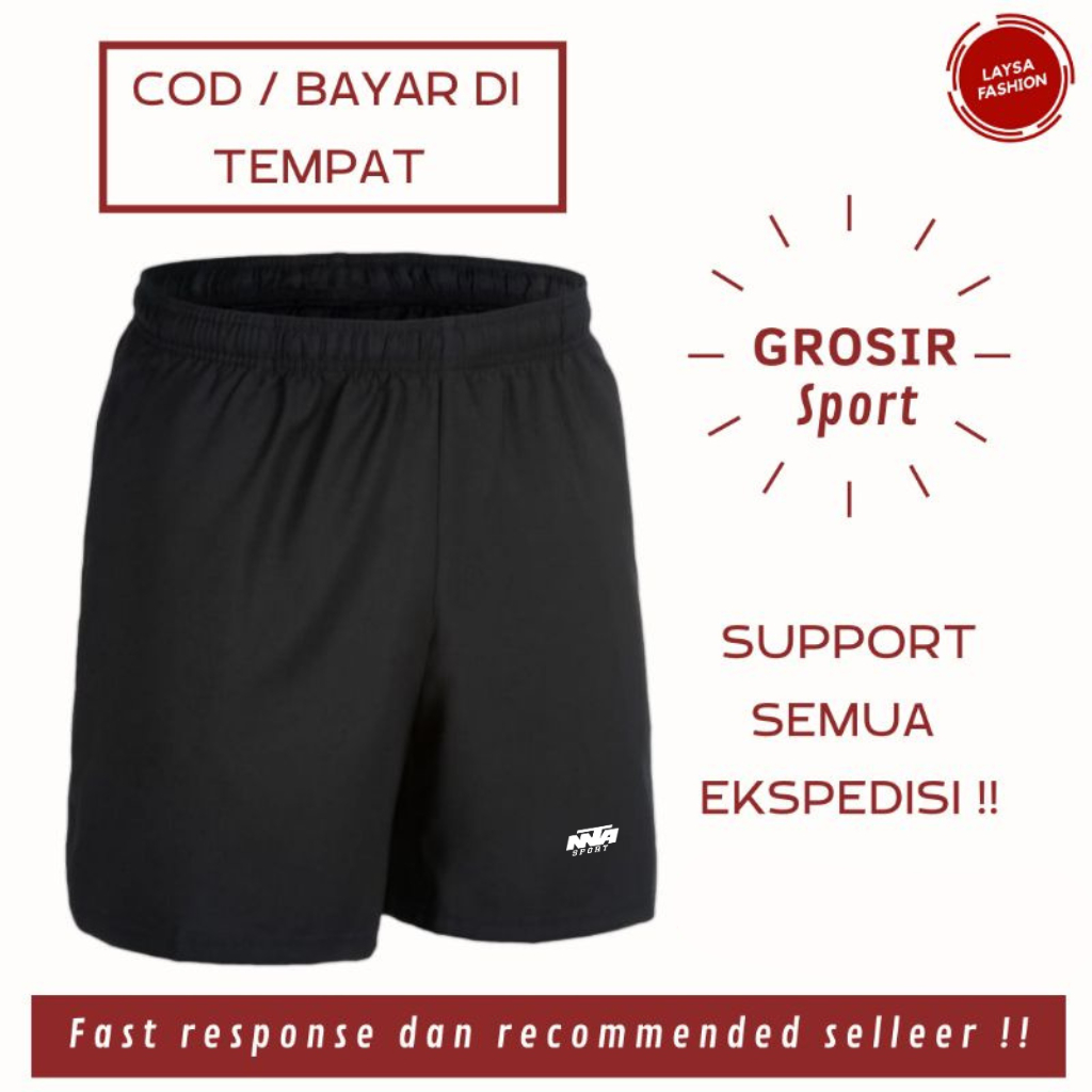 Celana Pendek Pria Wanita Distro Jumbo Celana Kolor Boxer Santai Polos Hitam Original Murah Bandung