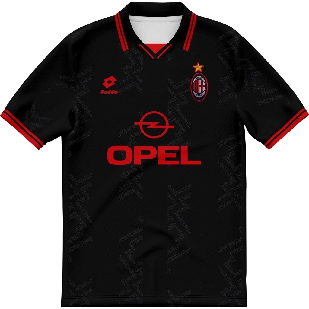 Jersey Retro/Kaos Jersey Vintage/Jersey Casual Ac Milan 1996/97 Full Printing Free Nama Dan Nomor Pu