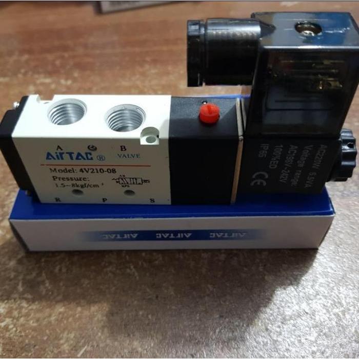 SOLENOID VALVE AIRTAC 4V210-08 AC 220/DC24 / SELENOID AIRTAC 4V210-08 New Ori