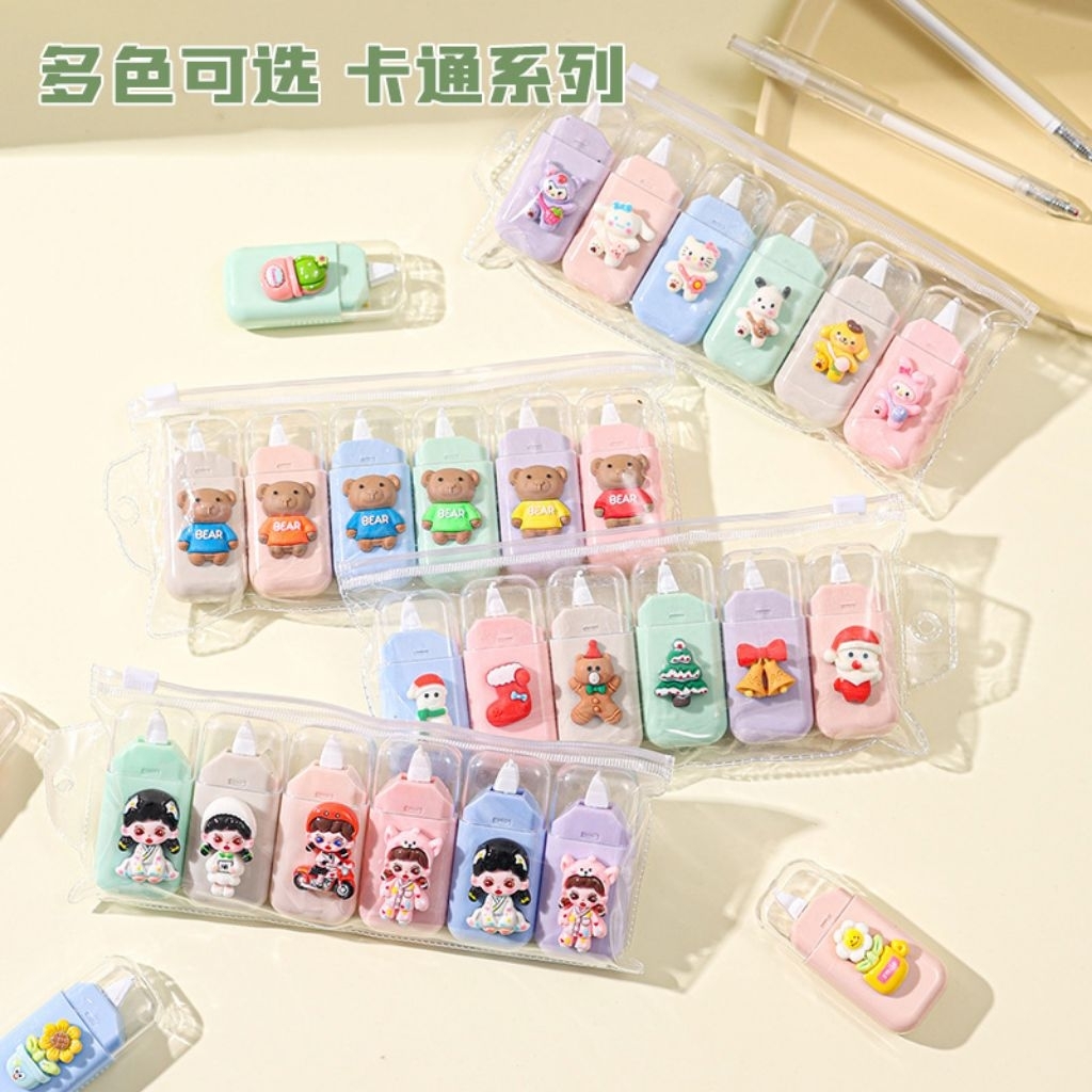 

(PO003) 6PCS 6meter 3D Character correction tape set | Tip Ex kertas