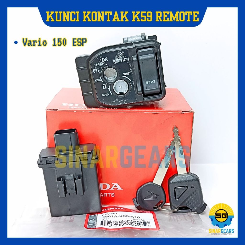 Keyset Original Honda K59 Remote Kunci Kontak Vario 150 ESP LED Konci Motor Set Key Set Ori AHM